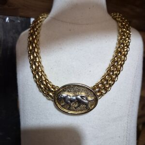 Vintage Gold and Silver Panther Necklace